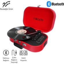 Mikado Nostalgia MN-101 Kırmızı USB + RCA + Bluetooth Destekli Müzik Kutusu
