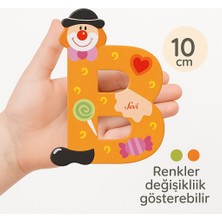 Palyaçolu Ahşap B Harfi - Renkli ve Eğlenceli Tasarım (10 Cm)
