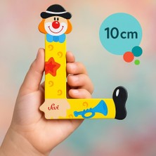 Palyaçolu Ahşap L Harfi - Renkli ve Eğlenceli Tasarım (10 Cm)