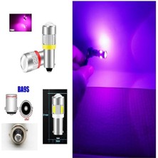 ( 2 x Adet ) 1 Takım T4 53 & H6 LED Ampul Gösterge Gündüz Sürüş Park Ampulu LED Pembe (Pınk)