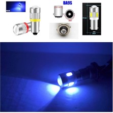 ( 2 x Adet ) 1 Takım T4 53 & H6 LED Ampul Gösterge Gündüz Sürüş Park Ampulu LED Mavi (Blue)