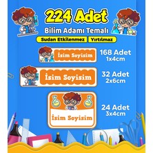 Bilim Adamı Temalı Okul Kreş Kişiye Özel Isim Etiket Seti - Model 608