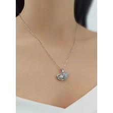 Sones Gümüş Rengi Deniz Kabuğu İncili Kararmaz Hediye Çelik Kolye SNS200203