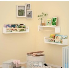 3 Adet Mdf Montessorie Çocuk Odası Eğitici Kitaplık Raf, Baharat Rafı, Banyo Organizer, Mutfak Organizer