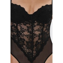 New Bra Marka Çıtçıtlı Body Suit B Cup 5079 Siyah