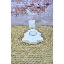 Çam Ağacı Şeklinde Dekoratif Tealight Mumluk Taş Tozu Beton Seramik Görünümlü