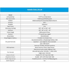 Snrelk 19'' Sesli (Dahili Hoparlör) Geniş Ekran (Hdmı-Vga) LED Monitör