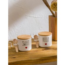 Lcw Home  Ahşap Kapaklı Seramik Saklama Kabı 2'li  (W5)