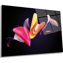 Soyut Renkli Yatay Cam Tablo, Modern, Ev ve Ofis Duvar Dekoru, Lüks Hediyelik