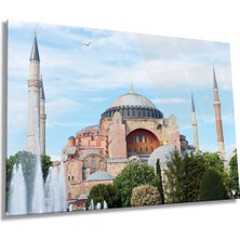 Istanbul Ayasofya Camii Yatay Cam Tablo, Islami, Ev ve Ofis Duvar Dekoru, Lüks Hediyelik