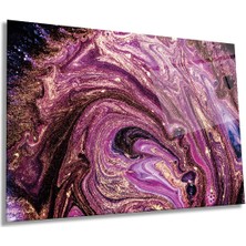 Parıltılı Girdap Tasarım Yatay Cam Tablo, Modern, Ev ve Ofis Duvar Dekoru, Lüks Hediyelik