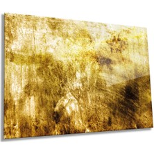 Gold Lüks Soyut Yatay Cam Tablo, Modern, Ev ve Ofis Duvar Dekoru, Lüks Hediyelik