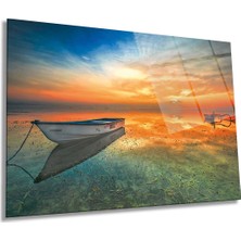 Gün Batımı ve Taka Manzarası Yatay Cam Tablo, Ev ve Ofis Duvar Dekoru, Lüks Hediyelik