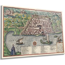 Cezayir Seferi Haritası Yatay Cam Tablo, Coğrafya, Ev ve Ofis Duvar Dekoru, Lüks Hediyelik