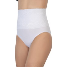 Beyaz Mı Emay 2090 Önü Dantelli Yüksek Bel Slip Korse
