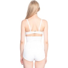 Beyaz Mı Emay 2886 Yüksek Bel Tül Slip Lazer Korse