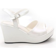 Papuçcity Lgzz 03147 Kadın Dolgu Taban Gelin Nikah Düğün Sandalet Ayakkabı