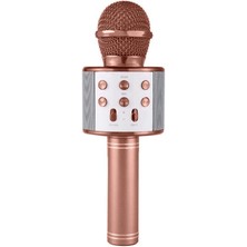 Karaoke Mikrofonlu Hoparlör - Şarjlı -Bluetooth Rose Gold (5235)