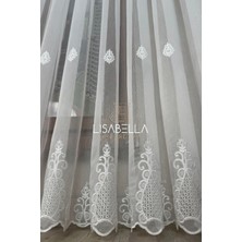 Lisabella Home Şehzade Ttm Ağır dökümlü Kord Nakışlı Yumuşak  Tül Perde Ütü Istemez (1x2 Pile Dikişli)