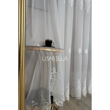 Lisabella Home Şehzade Ttm Ağır dökümlü Kord Nakışlı Yumuşak  Tül Perde Ütü Istemez (1x2 Pile Dikişli)