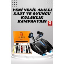 S'82 Oyuncu Kulaklığı ve 7 Kordonlu Akıllı Saat Dokunmatik Ekran Sesli Görüşme Anc Özelliği