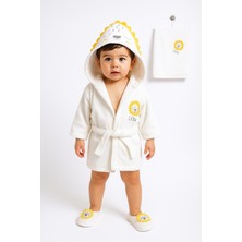 Bebitof Aslanlı Bebek 4 Lü Bornoz Seti %100 Pamuk 0-2 Yaş