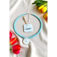 Amazonit & Doğaltaşlı 925 Ayar Gümüş Malzemeli Kadın Kolye