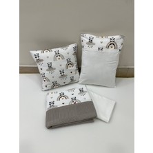 Buse Baby Home Busebabyhome Kahverengi ,  Çocuk Çok Amaçlı Poplin ,pikeli ve Ponponsuz Nevresim Takımı 6'lı Set