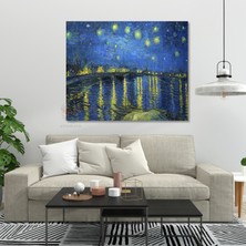 Kanvas Tablo Van Gogh Tablosu Ev Ofis Dekoru Yıldızlı Gece 3 Klasik Duvar Tablosu