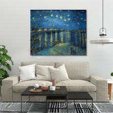 Kanvas Tablo Van Gogh Tablosu Ev Ofis Dekoru Rhone Üzerinde Yıldızlı Gece Klasik Duvar Tablosu