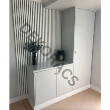 40X240 Beyaz Renk 3D Akustik Ahşap Duvar Paneli