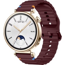 Huawei Watch Gt4 41MM Ile Uyumlu Dalga Desenli Tokalı Yumusaş Soft Silikon Kordon