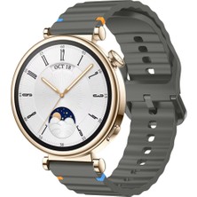 Huawei Watch Gt4 41MM Ile Uyumlu Dalga Desenli Tokalı Yumusaş Soft Silikon Kordon
