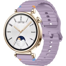Huawei Watch Gt4 41MM Ile Uyumlu Dalga Desenli Tokalı Yumusaş Soft Silikon Kordon