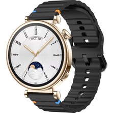 Huawei Watch Gt4 41MM Ile Uyumlu Dalga Desenli Tokalı Yumusaş Soft Silikon Kordon