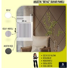 40X40 Beyaz Renk 3D Akustik Ahşap Duvar Paneli