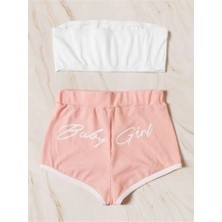 Baby Girl Bordo Şort Takımı