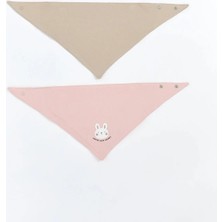 LC Waikiki LCW Baby Kız Bebek Mama Önlüğü 2'li %100 Pamuk Suya Dayanıklı Açık Pembe ve Bej Renkli