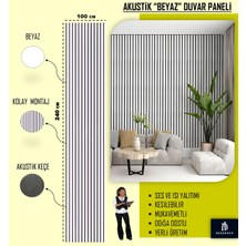 100X240 Beyaz Renk 3D Akustik Ahşap Duvar Paneli