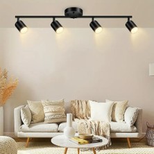 Riolight Siyah 360 Derece Gün Işığı1 Hareketli Başlık1 Modern1 4XGU10 Duylu Spot (Ampul Dahildir.)