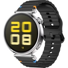 Huawei Watch Gt5 41MM Ile Uyumlu Dalga Desenli Tokalı Yumusaş Soft Silikon Kordon