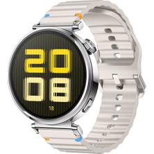 Huawei Watch Gt5 41MM Ile Uyumlu Dalga Desenli Tokalı Yumusaş Soft Silikon Kordon