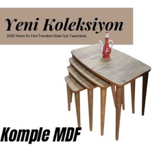 Zigon Sehpa komple MDF 4 lü zigon sehpa yan sehpa servis sehpası