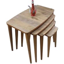 Zigon Sehpa komple MDF 4 lü zigon sehpa yan sehpa servis sehpası