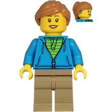LEGO Minifigür - Woman - Dark Azure Hoodie CTY1221