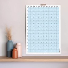 2026 Yıllık Takvim Planlayıcı, Planlayıcı Duvar Takvimi, Pastel Mavi Renk