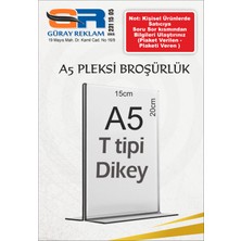 15X20 cm A5 T-Tipi Dikey Şeffaf Pleksi Föylük Menü Masaüstü Fiyatlık Kafe Restorant Mobilya Beyaz Eşya Firmalar Etiketlik