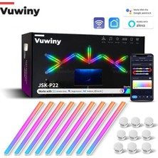 Akıllı Wifi Telefon App Bağlantılı Şekil Verilebilir Yapıştırmalı Rgb-Ic 9'lu Akıllı LED Çubuk