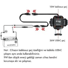 Nucrotech M33 Plus Titreşim Modüllü Telefon Tutucu (Kablosuz ve Type-C Şarjlı )