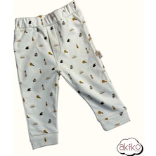 Bebek Pijama Takımı Deniz Feneri Desenli Alt Üst 3'lü Takım Şapkalı %100 Pamuklu